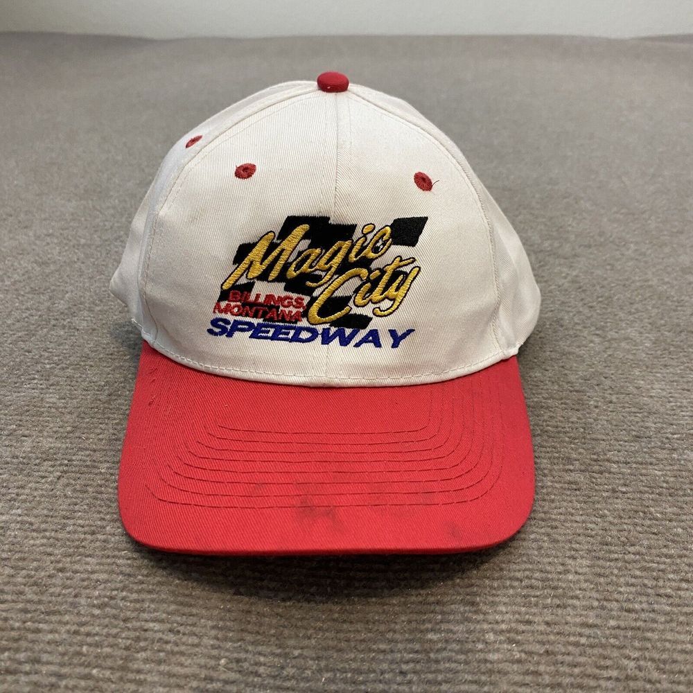Vintage Magic City Racing Hat Cap Billings Montana Logo Mens Adult One Size